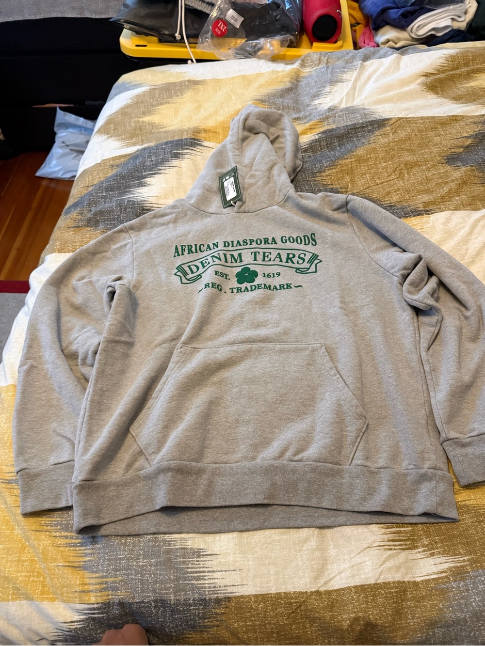Denim Tears ADG Men’s Grey Fleece Hoodie Size XL